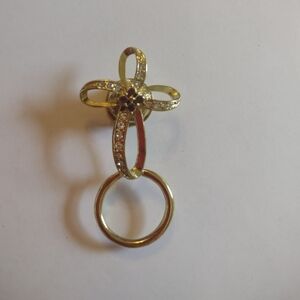 Women's Cross Rhinestone Brooch with Magnetic closure